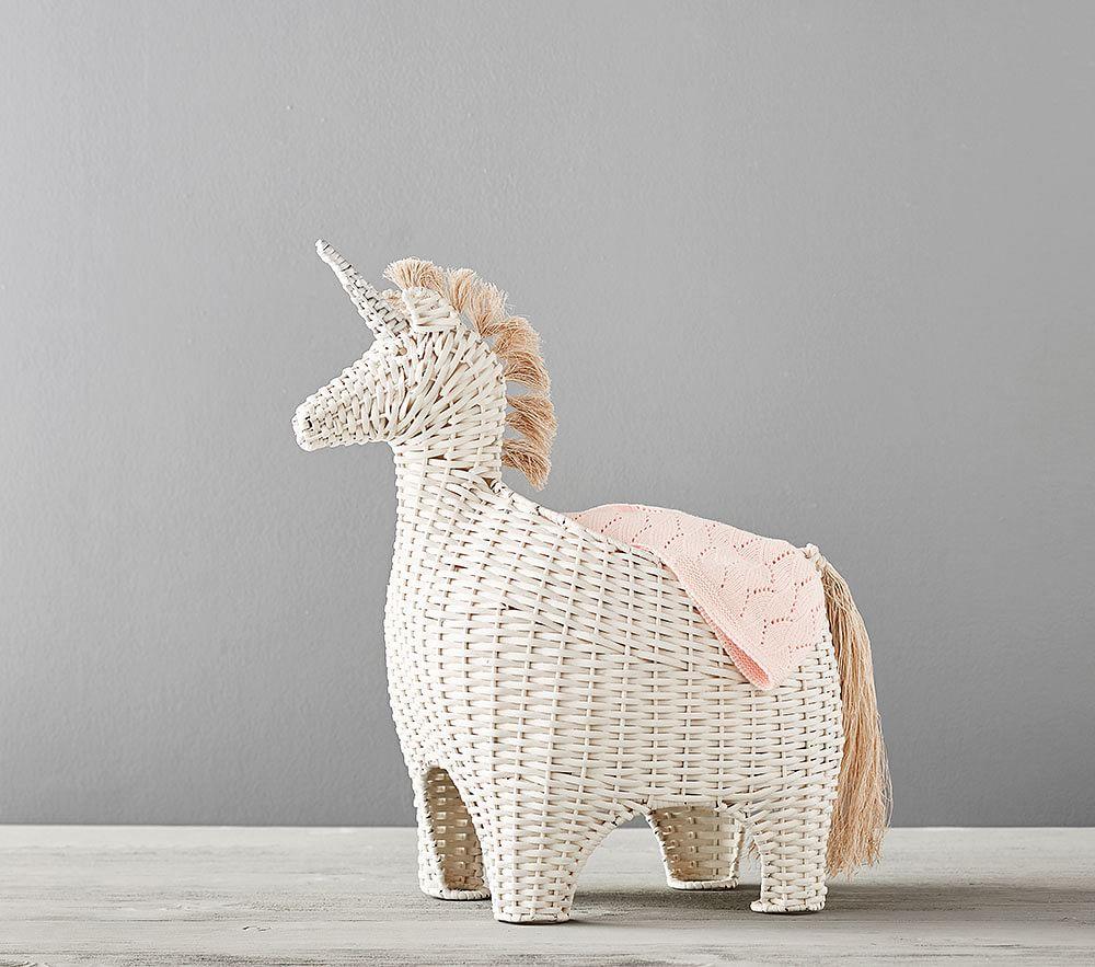 Unicorn Shaped Wicker Storage Pottery Barn Kids Australia